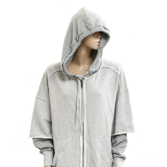 Free People We The Free Cher Twofer Hoodie Top Sweatshirt Cotton M New 283697 - Picture 7 of 11